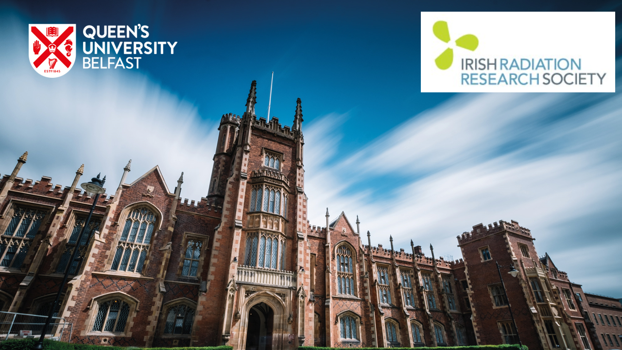 Picture of Queen's University Belfast with IRRS Logo